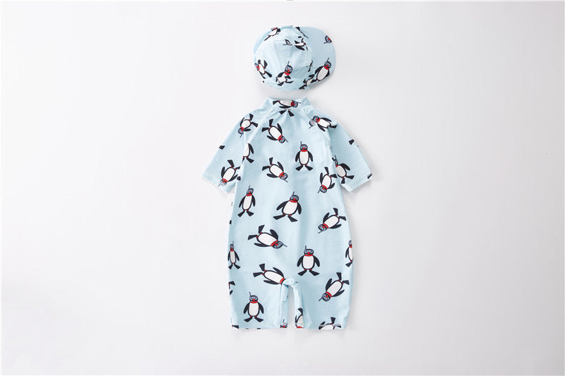 Traje de baño de pingüinos Niño