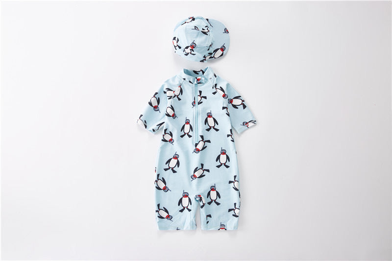 Traje de baño de pingüinos Niño